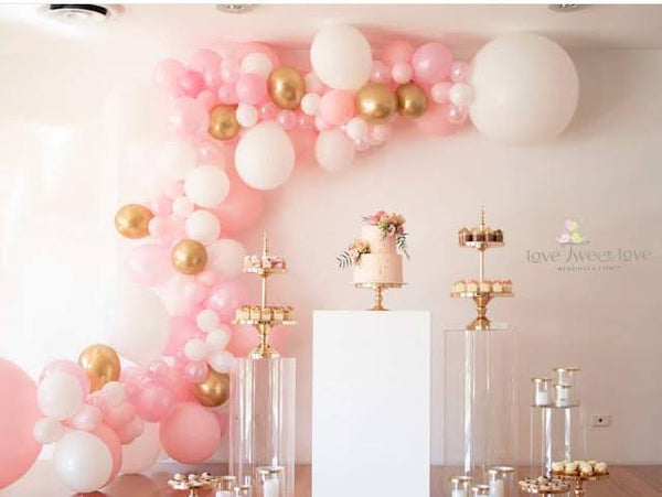 Pink White Arch Balloon Garland