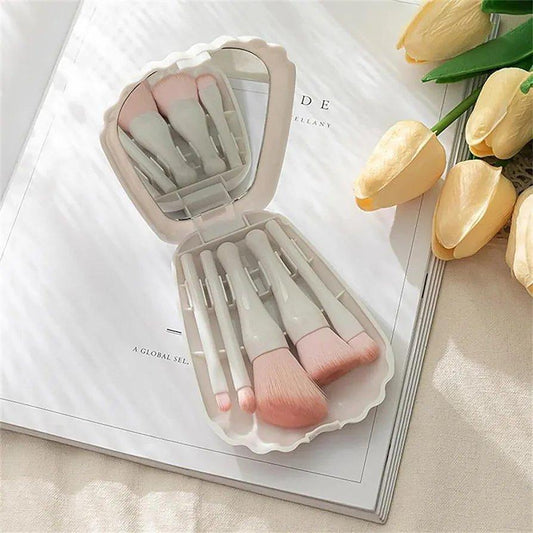 Shell Makeup Brush Set and Mirror Box