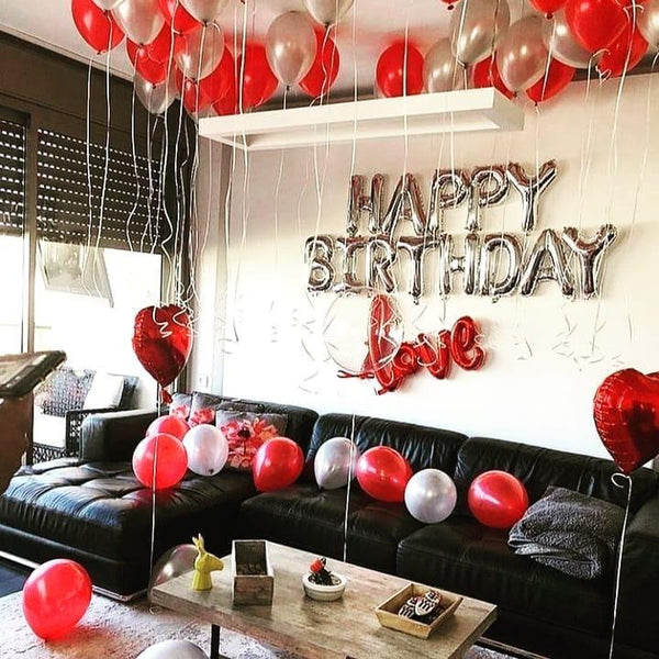 Silver Red Birthday Theme