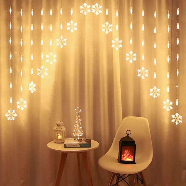 Star Snowflake LED String Lights Christmas Decoration Curtain Fairy Lights Wedding Party Garland Lamp Home Decor Xmas Gifts