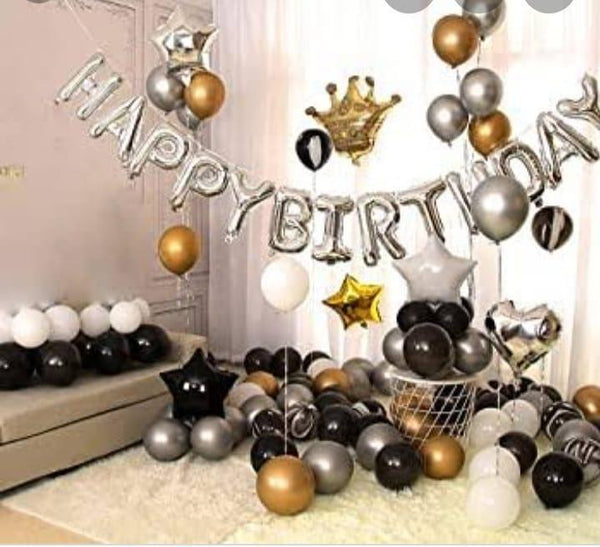 Birthday Golden Black Silver Theme