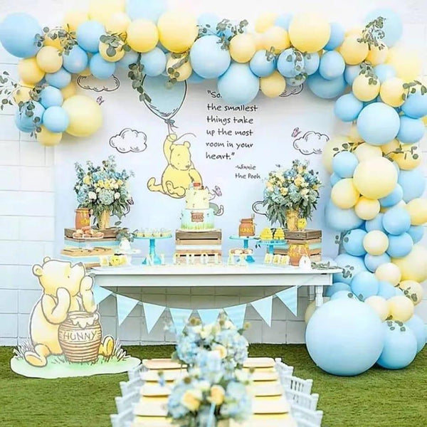 85Pieces Yellow With Blue Arch Balloon Set