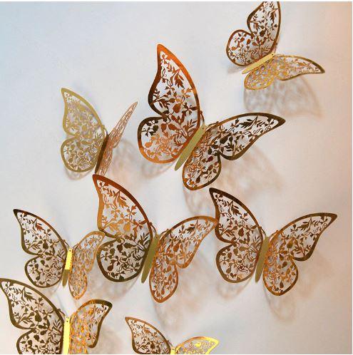 12-Pieces 3D Butterfly Wall Stickers