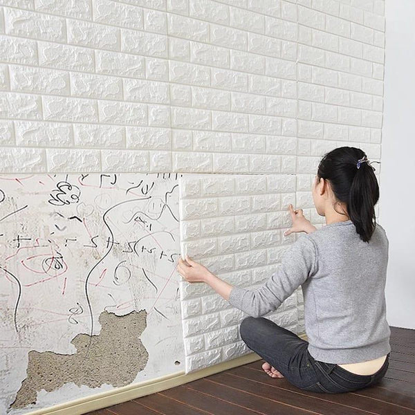 3d stereo wall stickers living room moisture-proof warm wallpaper brick wallpaper wall waterproof foam self-adhesive stickers (SS)