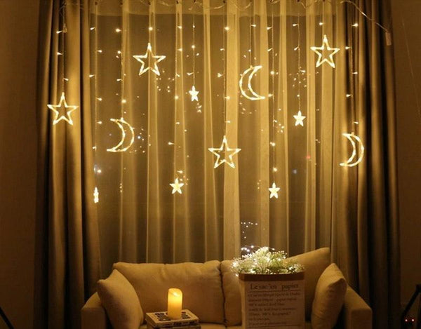 Big Moon Big Stars Curtain String Fairy Lights