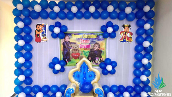 Blue With White Bithday Decor Theme