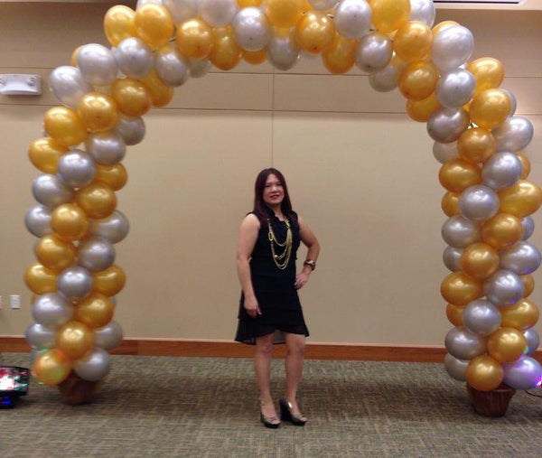 Golden With Silver Arch Garland Balloons