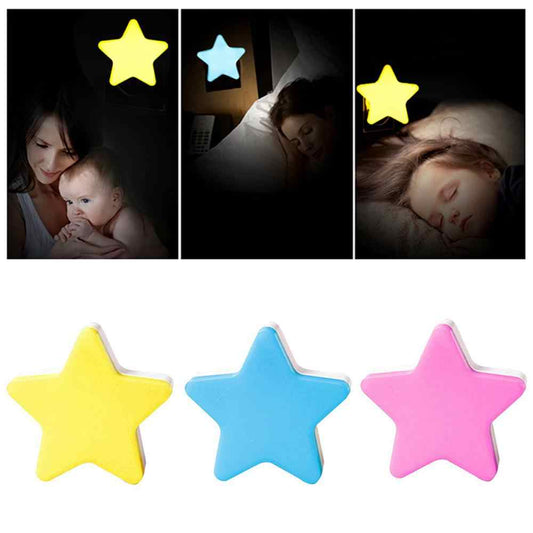 LED Night Light, 1 Pack Light Sensor Control Mini Stars Night Light Baby Sleeping Light for Baby Bedroom Bedside Lamp